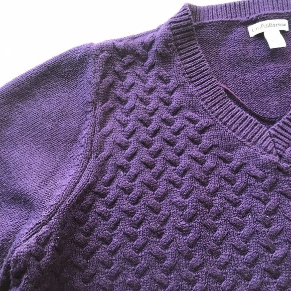 Croft&Barrow Plus Size Purple V Neck Sweater Sz2X Cotton Blend Pre-Owned - Picture 1 of 8